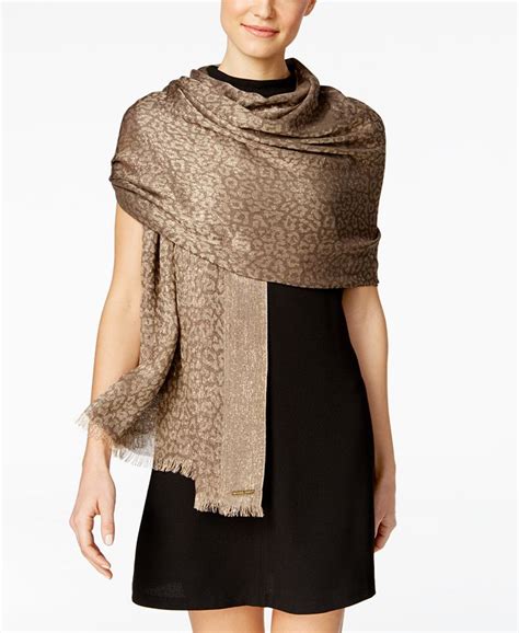 MICHAEL Michael Kors Leopard Jacquard Wrap 